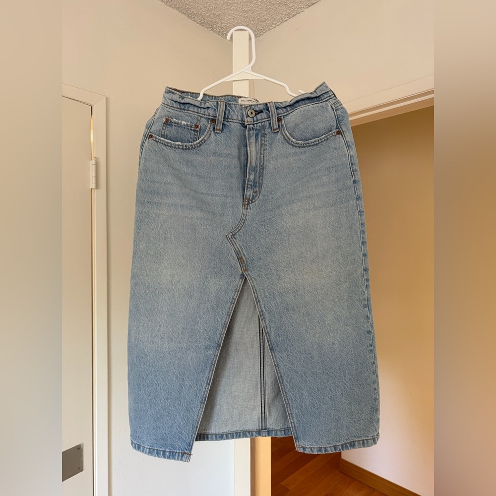 Abercrombie & Fitch Light Blue Denim Skirt